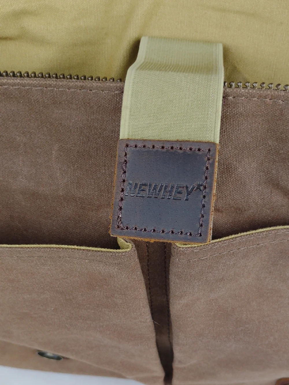 Newhey Men's Canvas And Leather Laptop Messanger Bag.